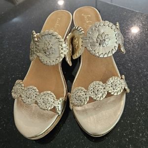 NWOT Jack Rogers gold wedges